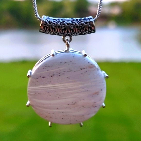 Scolecite Pendant in 925 Sterling Silver Overlay - Picture 8 of 8